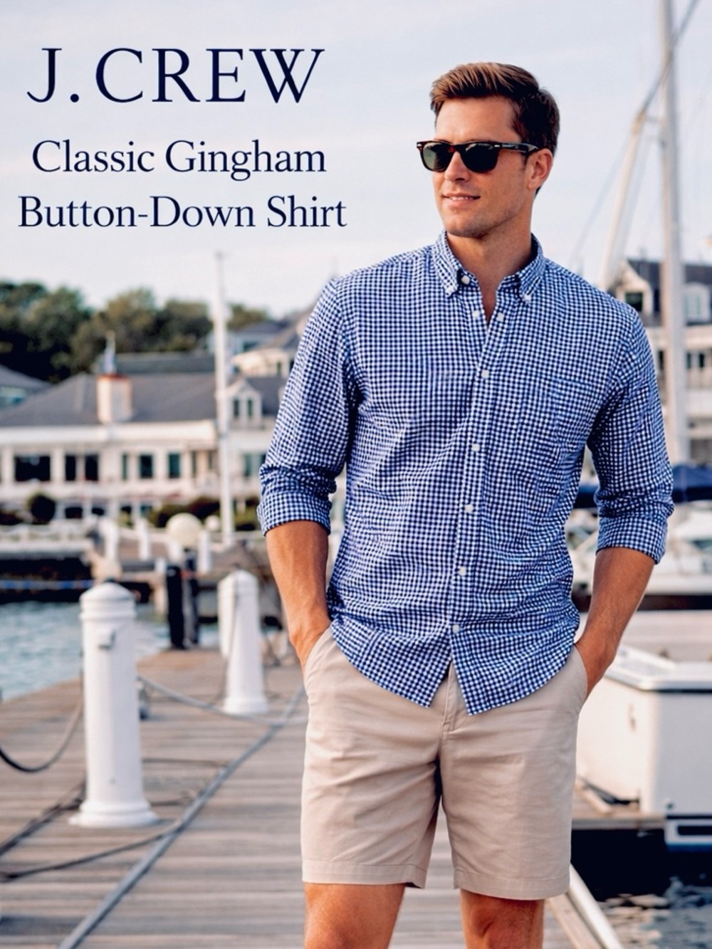 J Crew,Gingham Button Down Shirt  Check Cotton Preppy Classic Casual Size XL